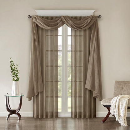 Solid Crushed Curtain Panel Pair