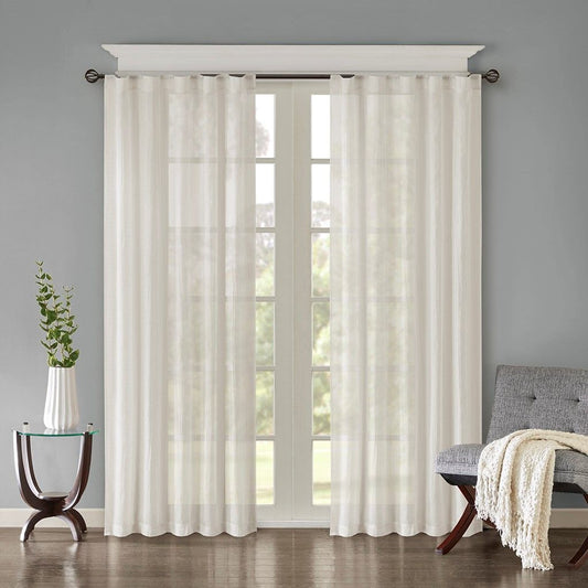 Solid Crushed Light Filtering Curtain Panel Pair