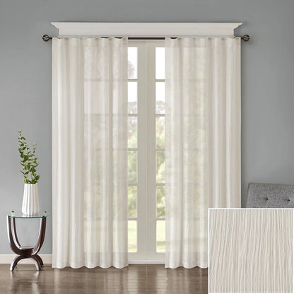 Solid Crushed Light Filtering Curtain Panel Pair