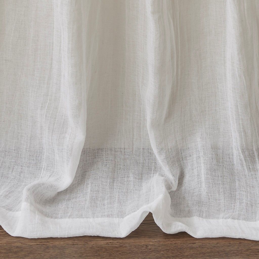 Solid Crushed Light Filtering Curtain Panel Pair