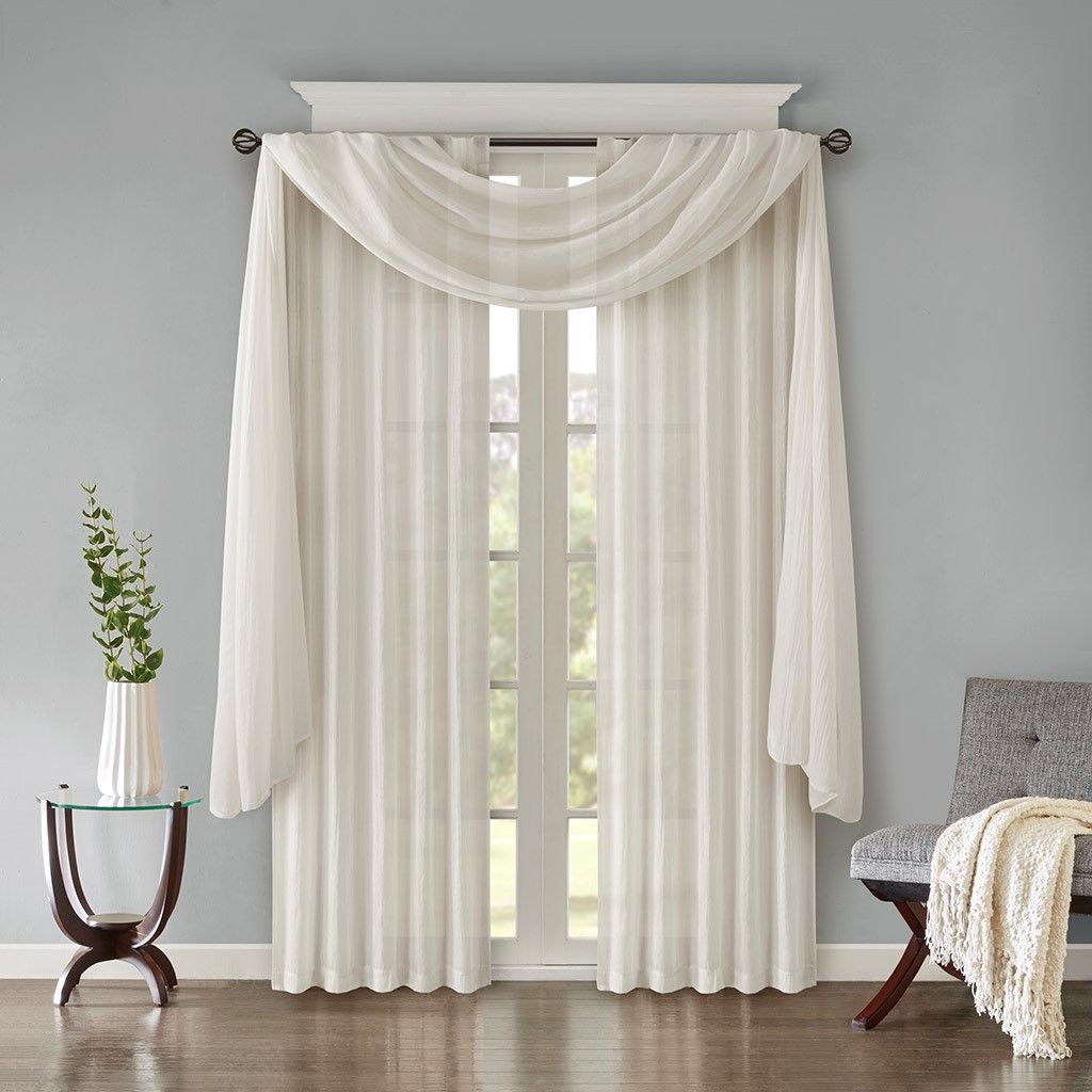 Solid Crushed Light Filtering Curtain Panel Pair