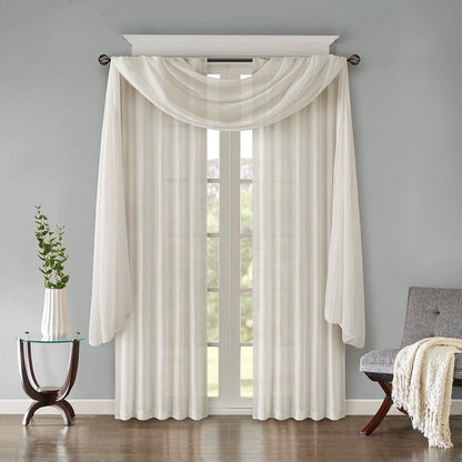 Solid Crushed Light Filtering Curtain Panel Pair