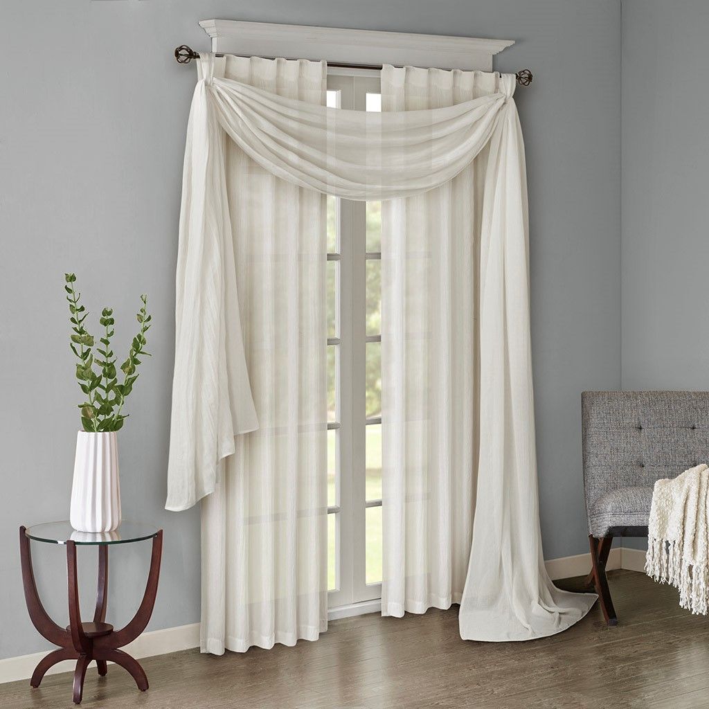Solid Crushed Light Filtering Curtain Panel Pair