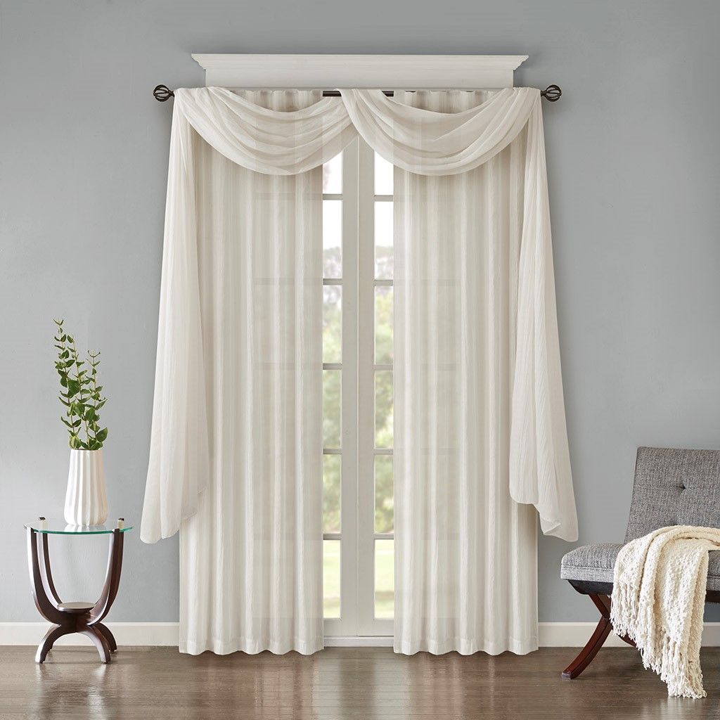 Solid Crushed Light Filtering Curtain Panel Pair