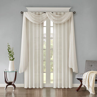 Solid Crushed Light Filtering Curtain Panel Pair