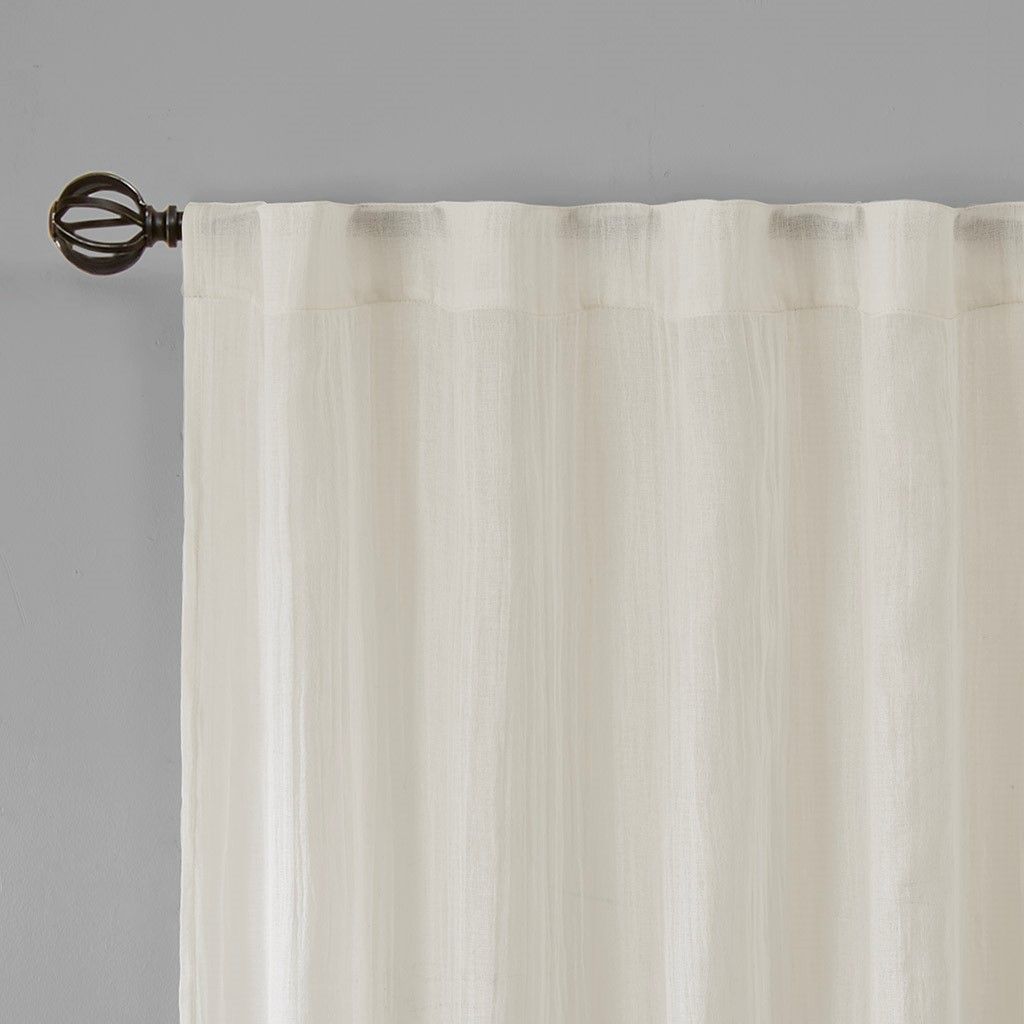 Solid Crushed Light Filtering Curtain Panel Pair