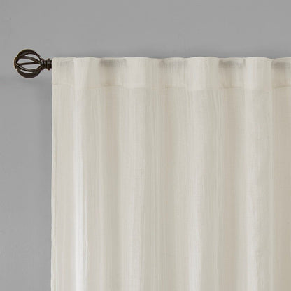 Solid Crushed Light Filtering Curtain Panel Pair