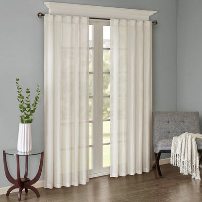 Solid Crushed Light Filtering Curtain Panel Pair