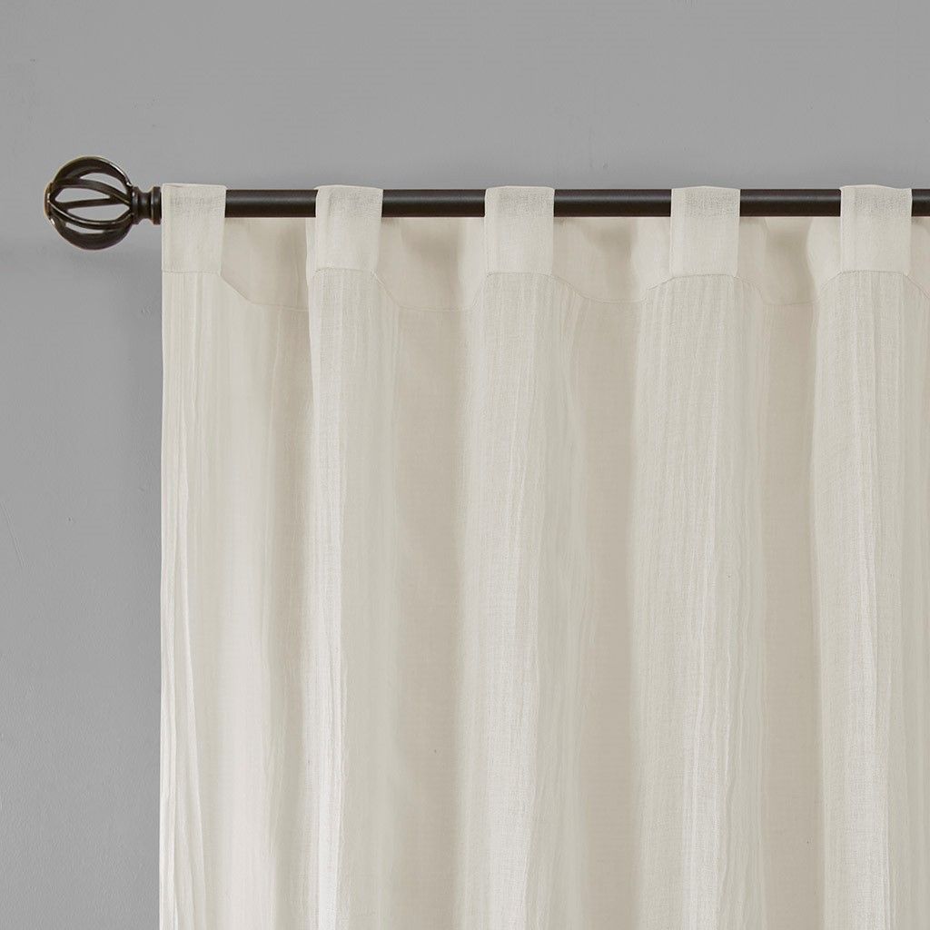 Solid Crushed Light Filtering Curtain Panel Pair