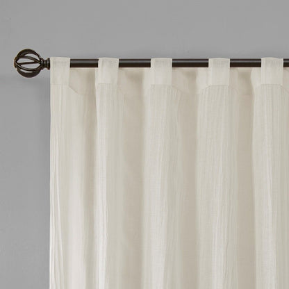 Solid Crushed Light Filtering Curtain Panel Pair