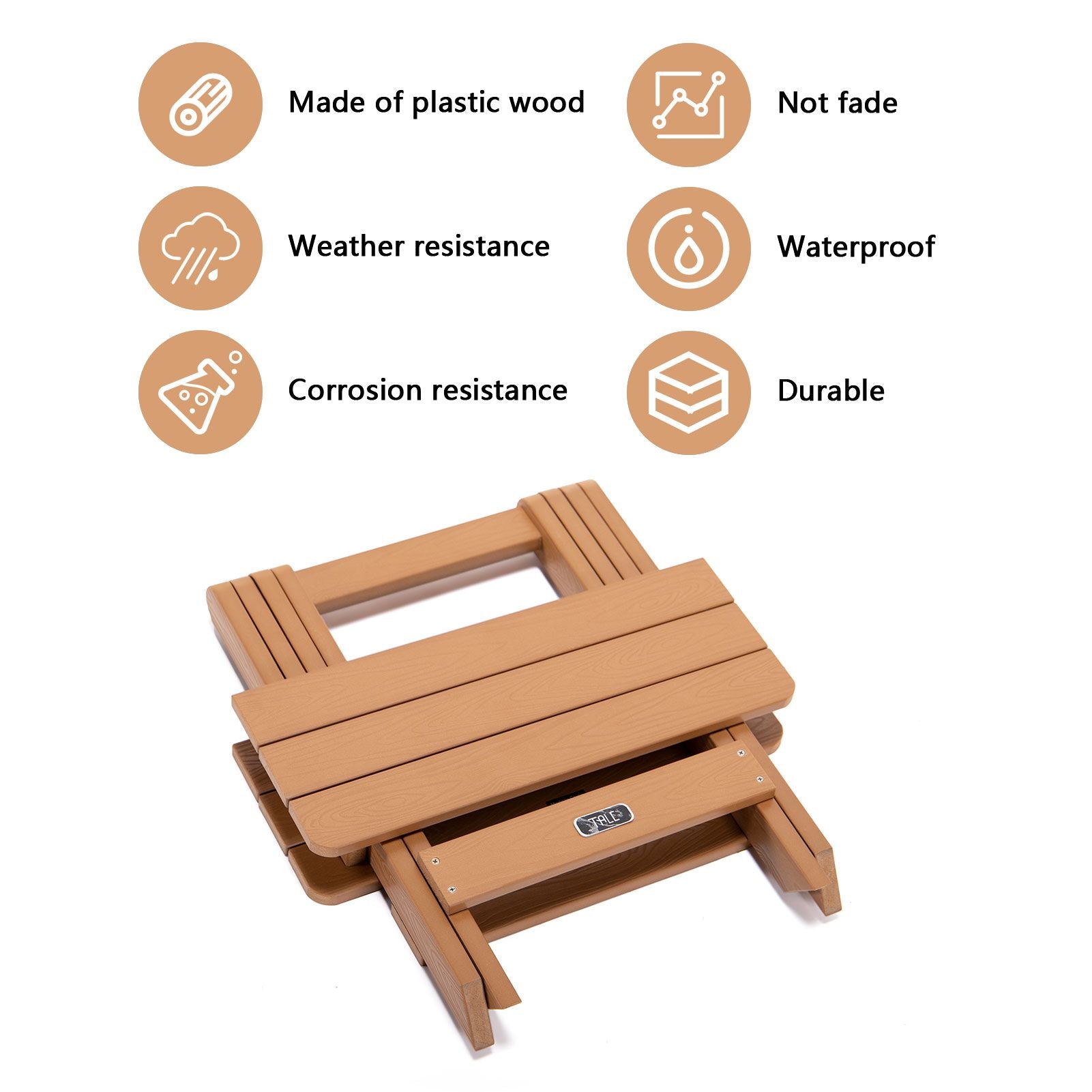 Tale Adirondack Folding Side Table All Weather Outdoor