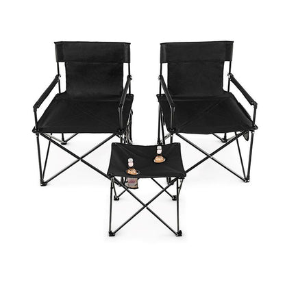 Traveling Folding Camping Chairs and Table Set With Carrying Bag