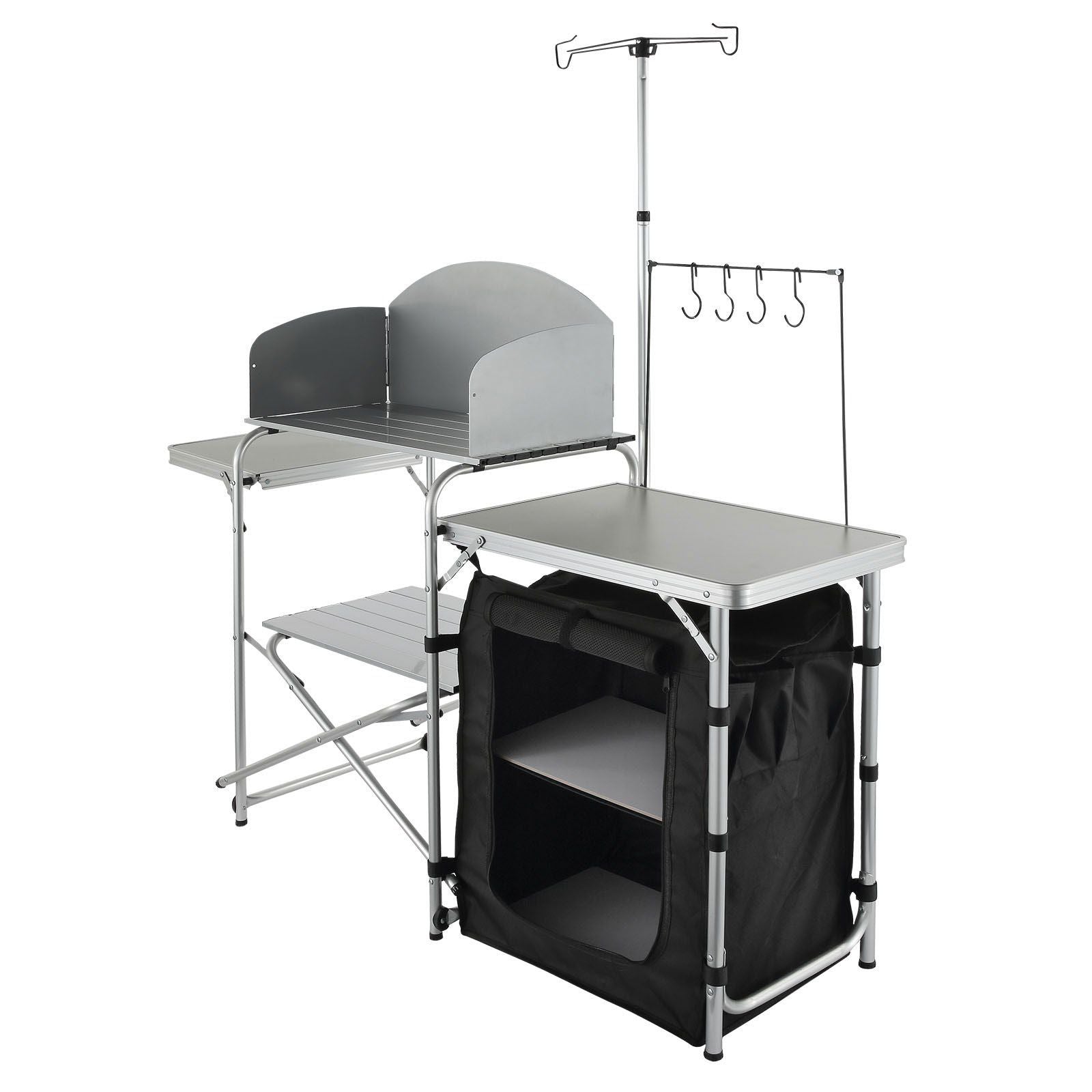 Vevor Folding Camping Kitchen Table With Cupboard
