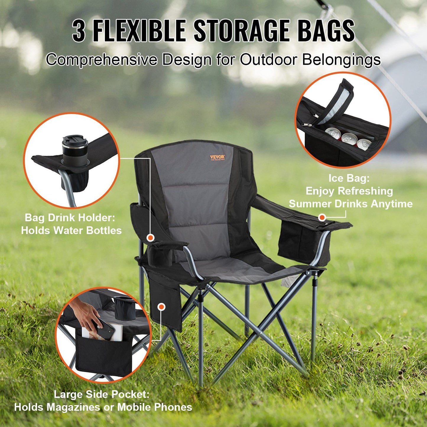 Vevor Heavy Duty Folding Camping Chair