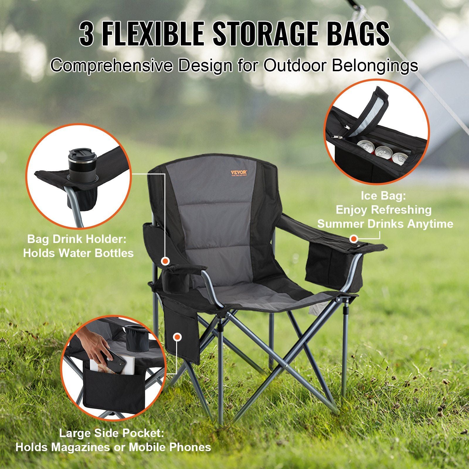 Vevor Heavy Duty Folding Camping Chair