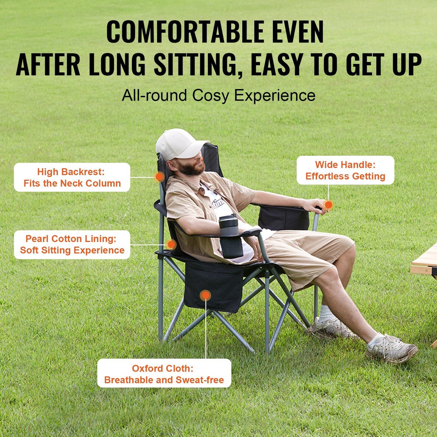 Vevor Heavy Duty Folding Camping Chair