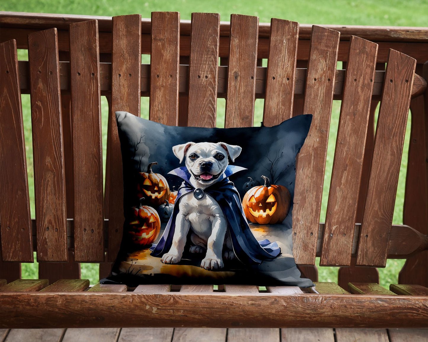 White Boxer Halloween Pillow