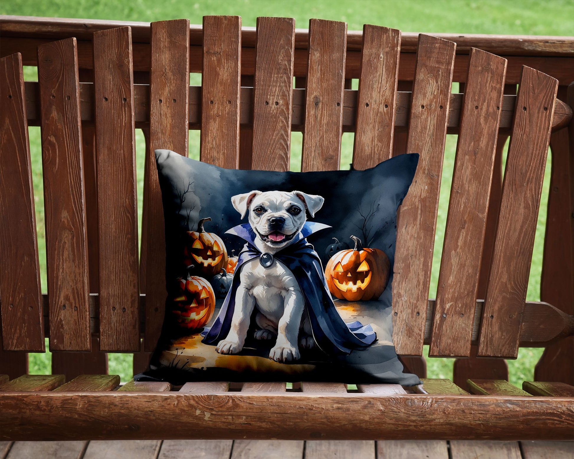 White Boxer Halloween Pillow