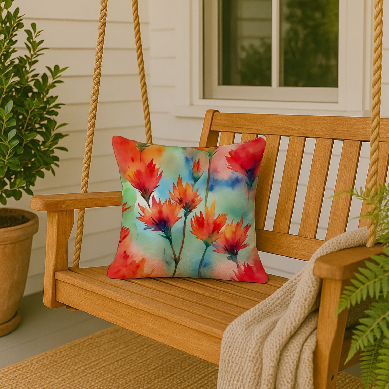 Wyoming Indian Paintbrush Pillow