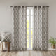 Fretwork Print Grommet Curtain Panel: 1 PC Modern Light Filtering Window Drape