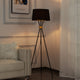 63″ Tripod Floor Lamp: Wood/Metal Modern Accent Lamp with Fabric Shade