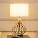 22.8″ Metal Table Lamp: Minimalist Desk Lighting with Fabric Shade