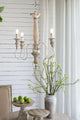 4-Light Wood Chandelier Hanging Light Fixture for Kitchen & Dining Room