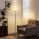 Modern Fabric Shade Floor Lamp: Minimalist Standing Light with Foot Switch