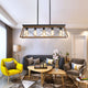5-Light Walnut Farmhouse Chandelier: Rustic Pendant Light for Dining Room