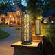 2-Piece Solar-Powered Diamond Wicker Floor Lamps: Outdoor LED Lanterns