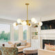 Modern 8-Light Gold Chandelier: Mid-Century Globe Ceiling Light Fixture