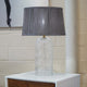 Luxora European Modern Bedside LED Table Lamp: Gold, Grey & Clear Design